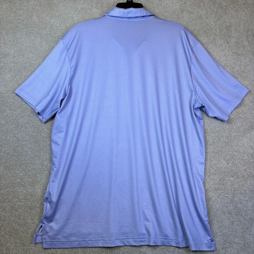Adidas Golf Polo Shirt Mens XL Blue Micro Dot Short Sleeve Performance Top